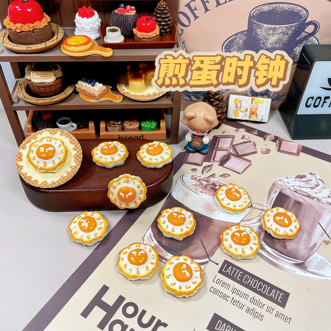 【煎蛋时钟】喜乐定制 小食玩Diy创意手工食玩摆件饰品配件