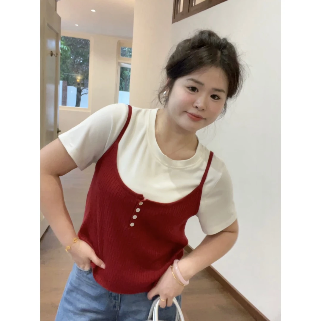 【百搭白T】大头婷丫丫定制夏季T恤简约百搭气质圆领正肩短袖