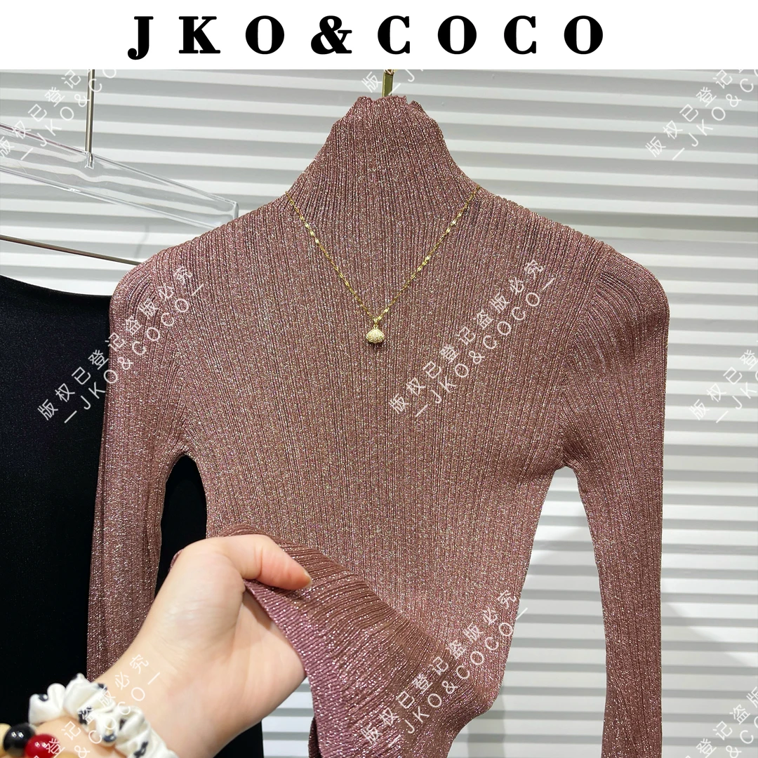 JKO&COCO【铃木】意大利进口水晶纱时尚百搭 针织衫 上衣