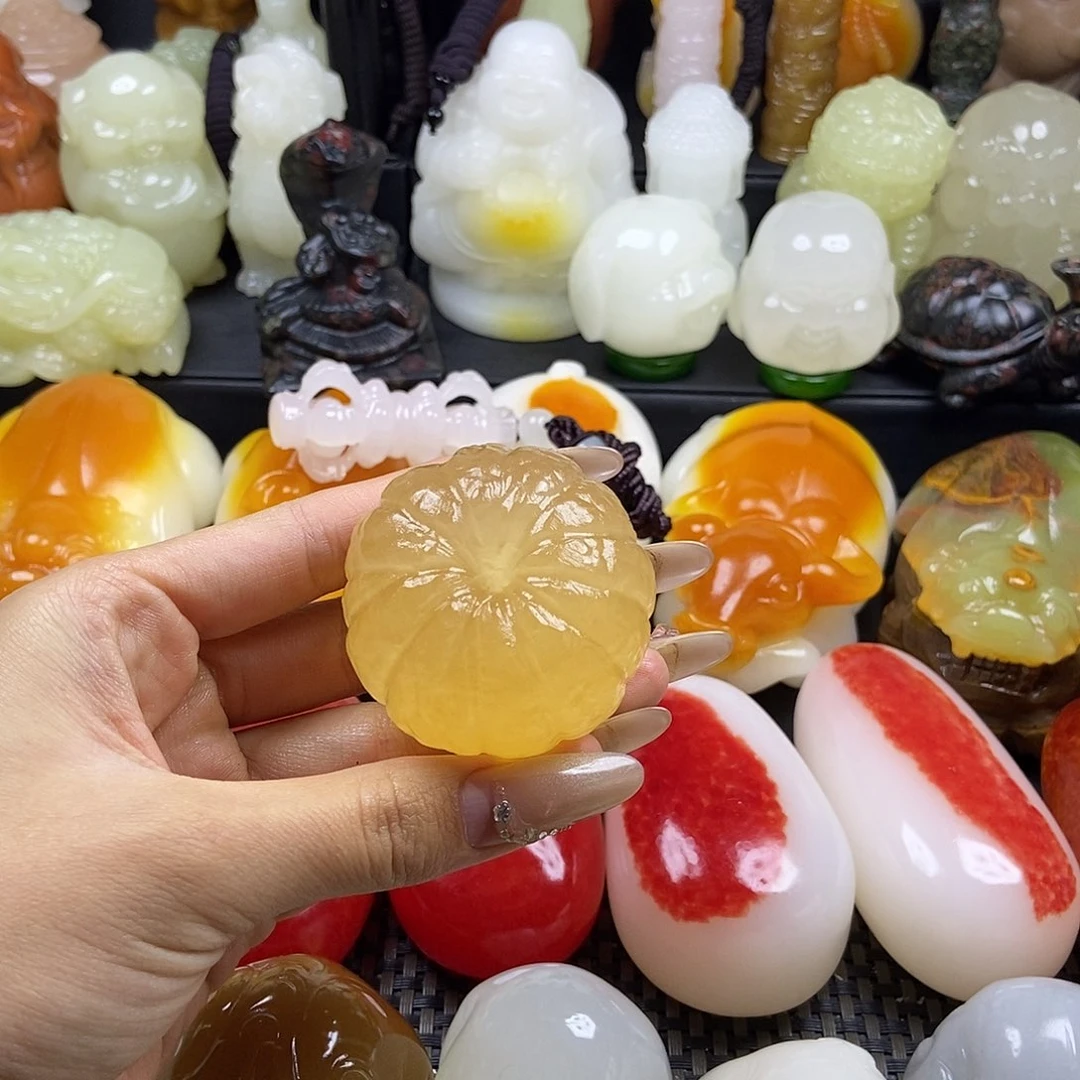 无花朵原石雕刻把件