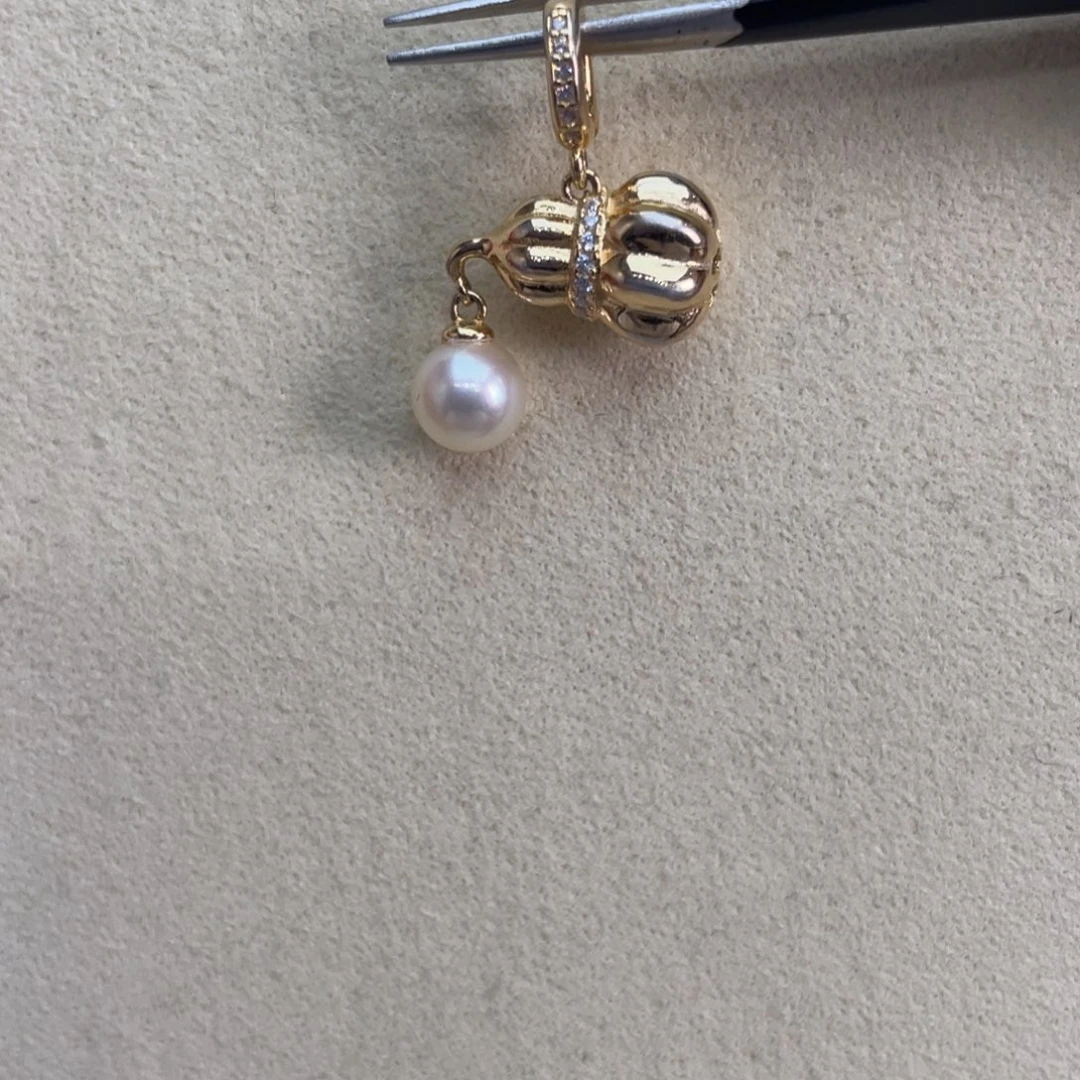 海水珍珠银S925镶嵌吊坠(不含链)