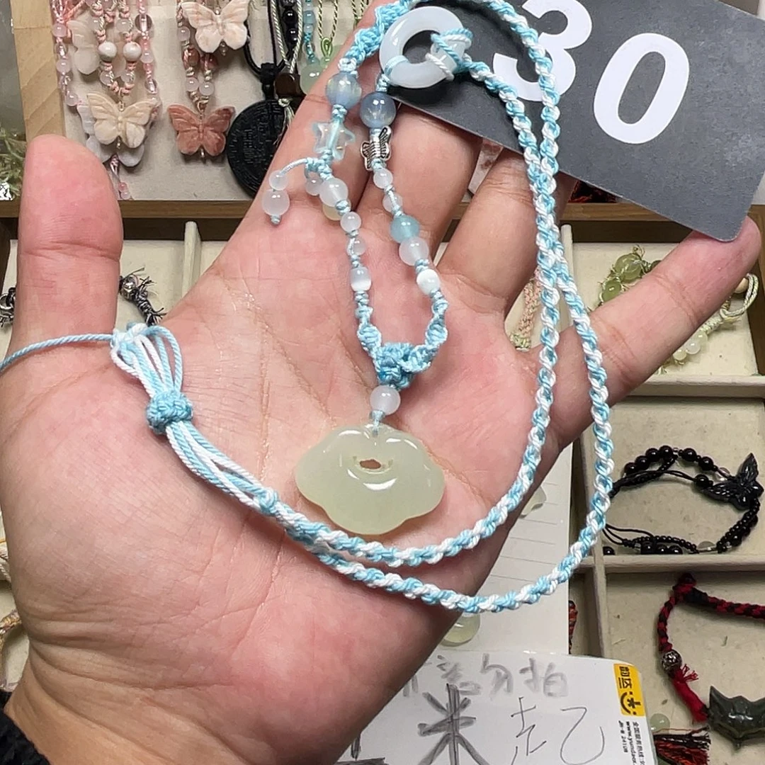 蛇纹石玉合金颈饰