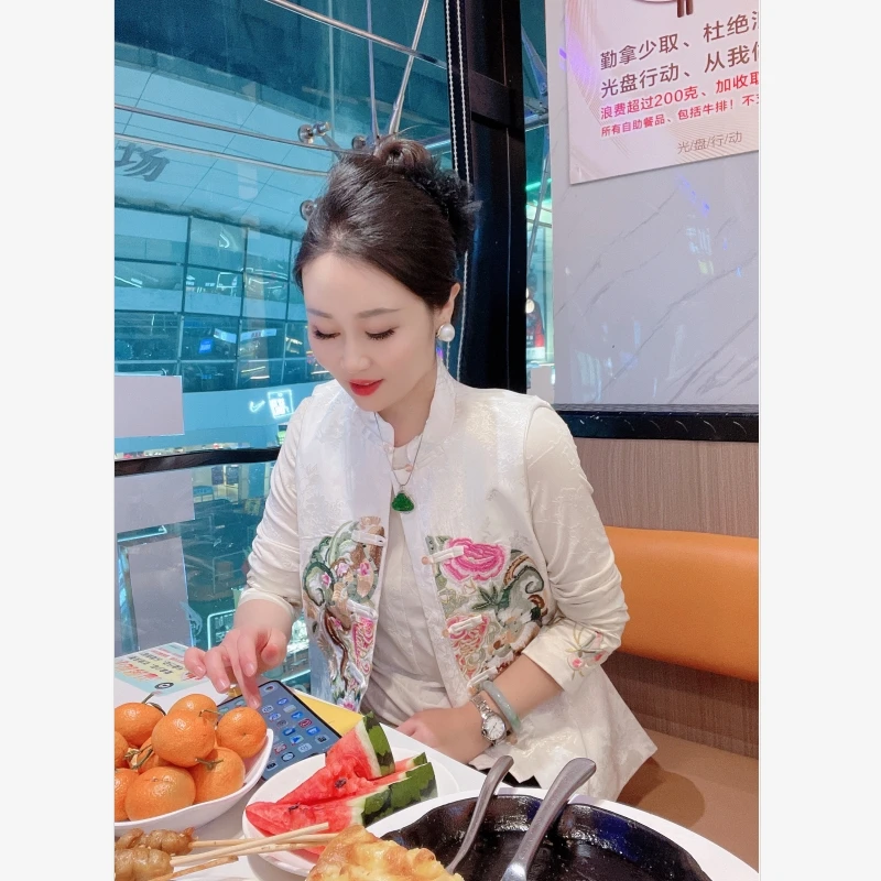 【时弟】新中式国风重工刺绣春夏季百搭马甲宽松显瘦马夹民族风