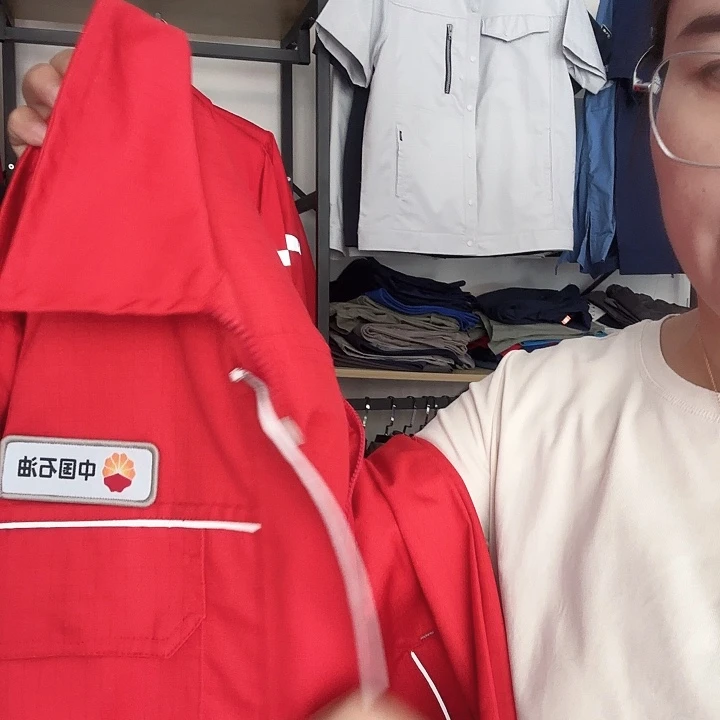 石油款上衣工作服涤棉网格防静电