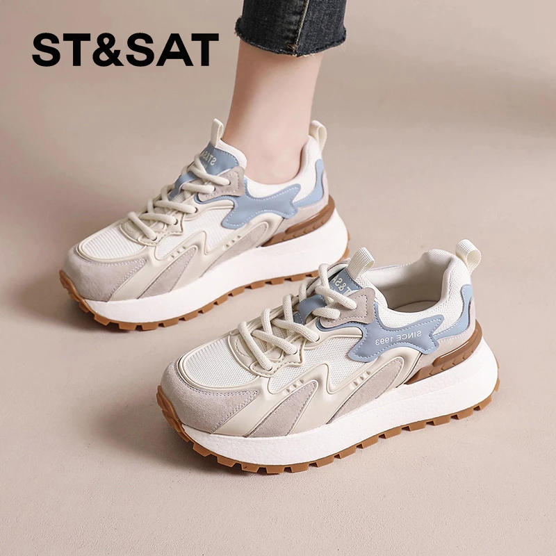 星期六阿甘鞋女款2025秋季新款显脚小德训老爹鞋厚底休闲运动鞋爆