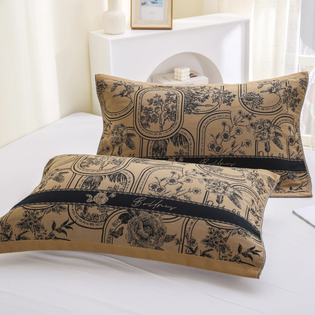 XDONGY（冬云家纺）52*78全彩棉普拉庄园咖色家用枕巾一对装