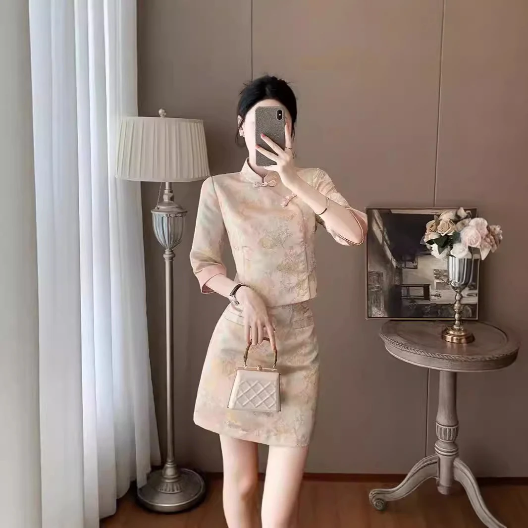 国风女装套装网红时尚复古气质轻奢设计师款式高级感秋季新款小个