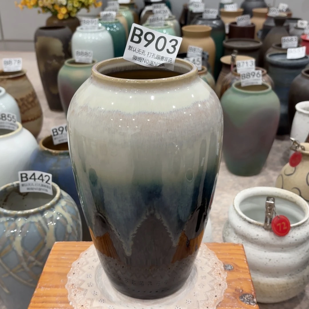 摆件瑕疵903 景德镇陶瓷花瓶高27口9.5