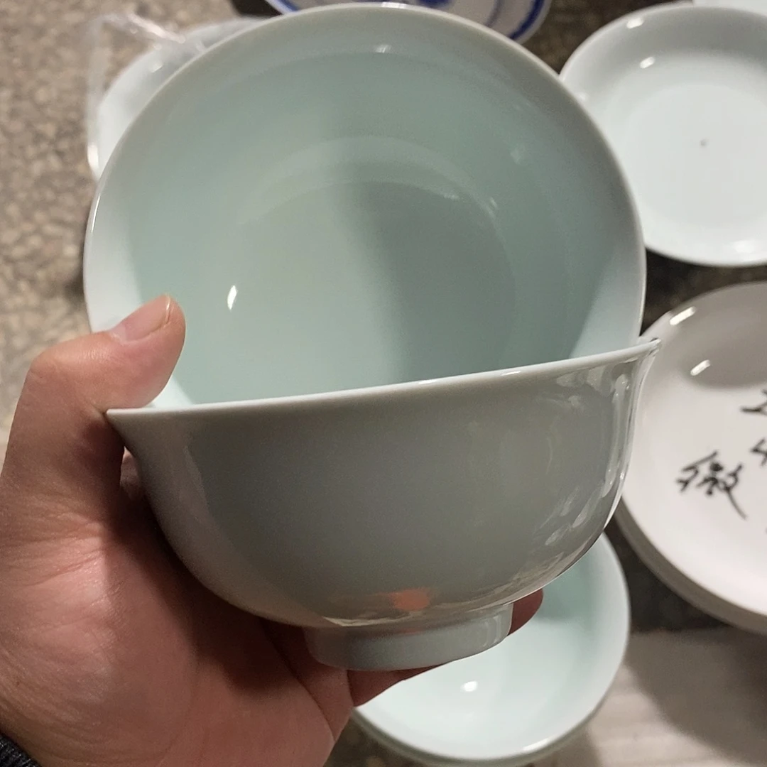 摆件陶4.75寸高温玲珑瓷碗4支
