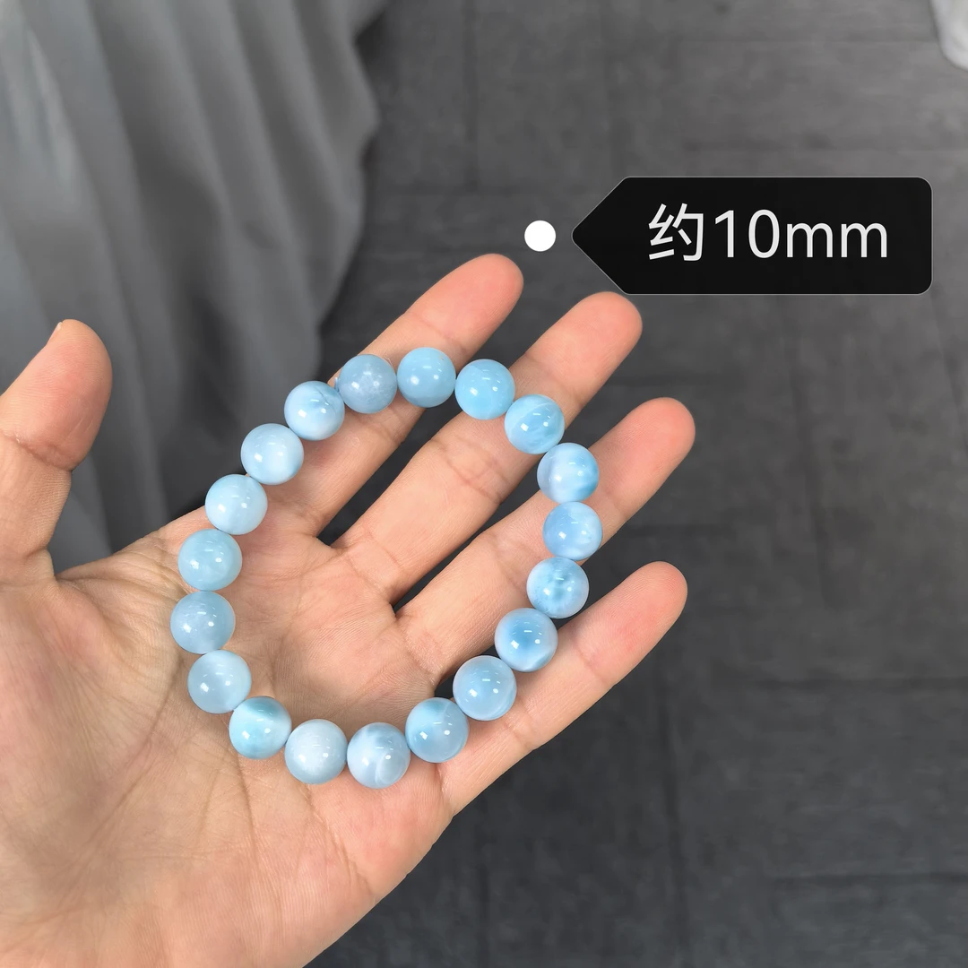 【珠宝厂长】约10mm海纹石圆珠单圈手串