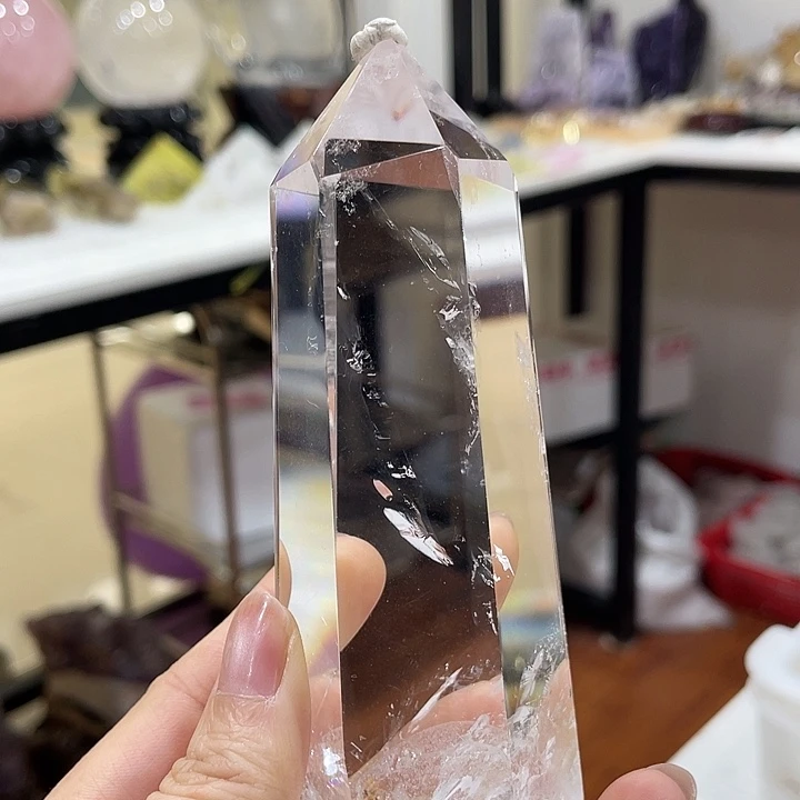 珠宝半成品未镶嵌水晶六棱柱