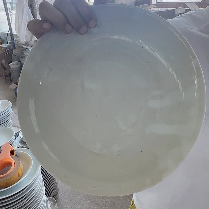 景德镇高温陶瓷影青 10 寸窝盘 2 个