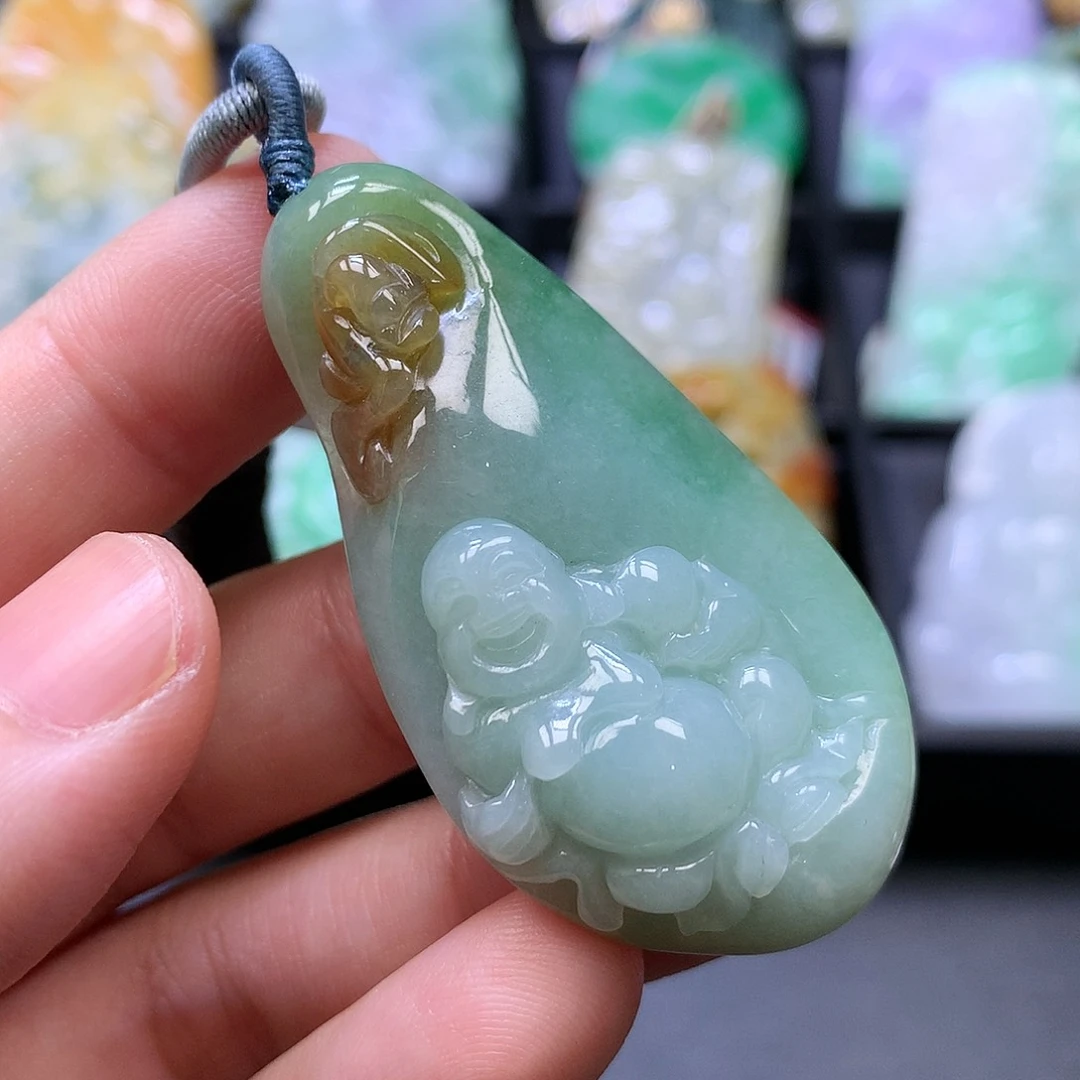 翡翠未镶嵌颈饰天然