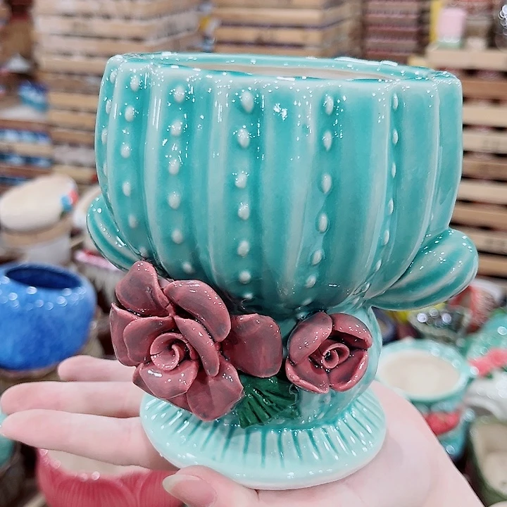 有孔.凑单10元陶瓷花盆发货！