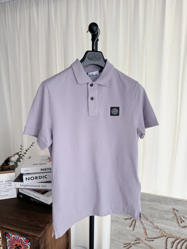 现货 Stone Island石头岛 夏季短袖针织小标polo衫 香芋紫色