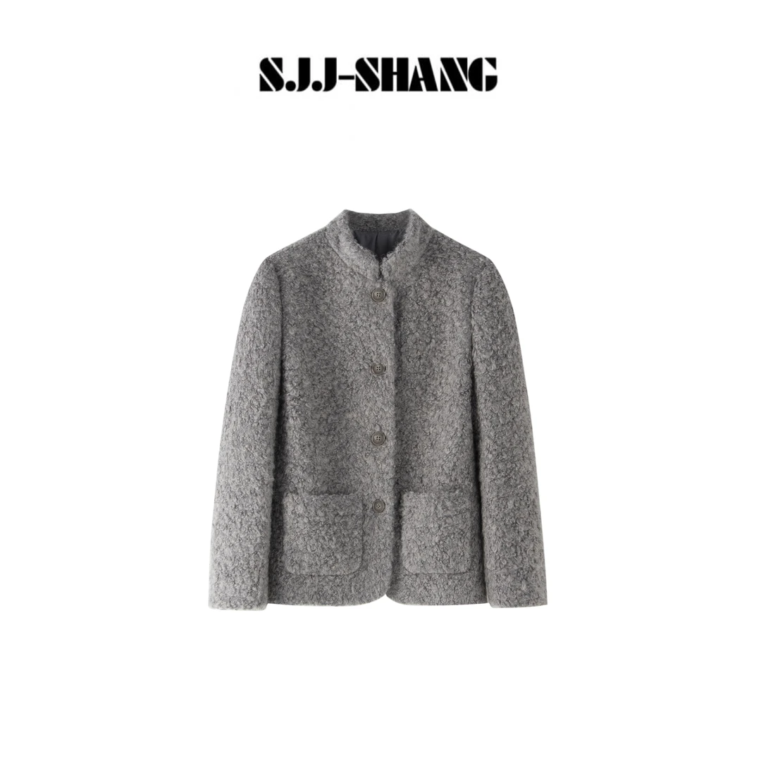 SJJ-SHANG【灰绒】匈牙利进口90白鹅绒羊毛锁温羽绒服q136321p