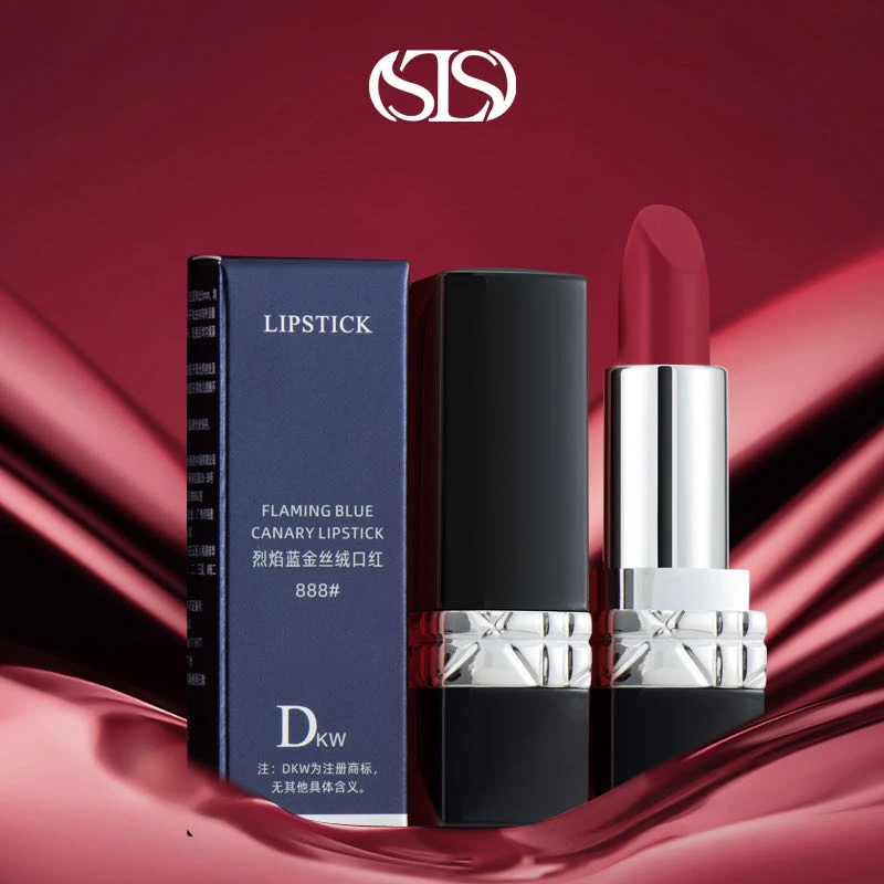 官方正品口红烈焰蓝金丝绒口红雾面显白柔雾999哑光888显色口红