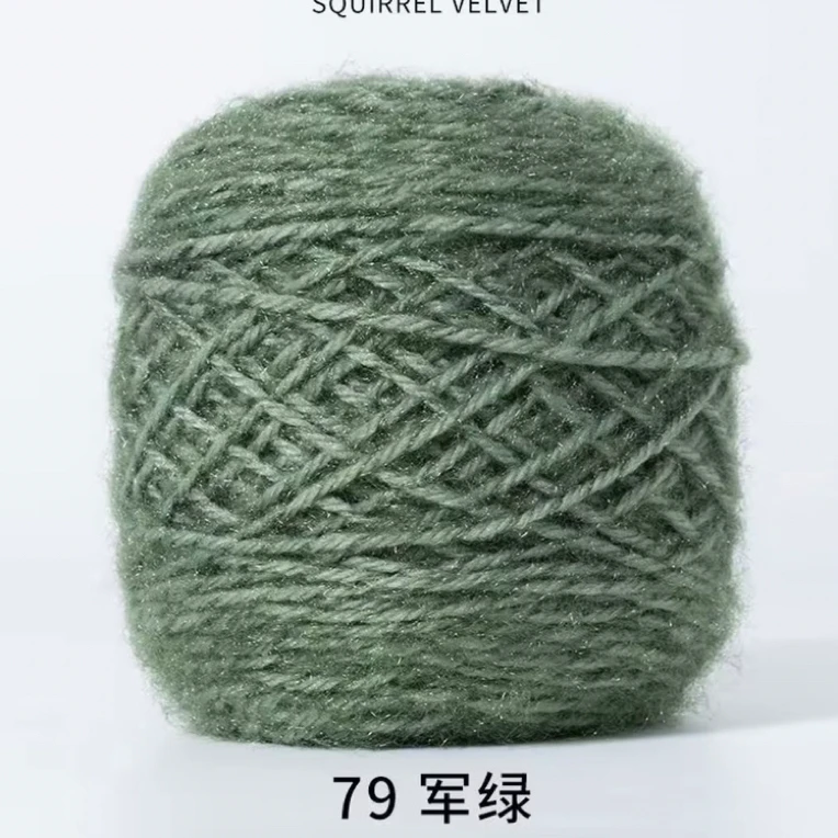 织铜钱花开衫一团三两羊毛亮丝绒手工编织毛线