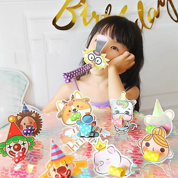 创意解压可爱吹龙哨子伸缩口哨吹吹卷卡通玩具小宝宝生日派对喇叭