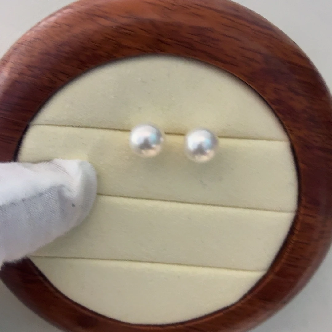 耳饰海水珍珠18K金镶嵌定制
