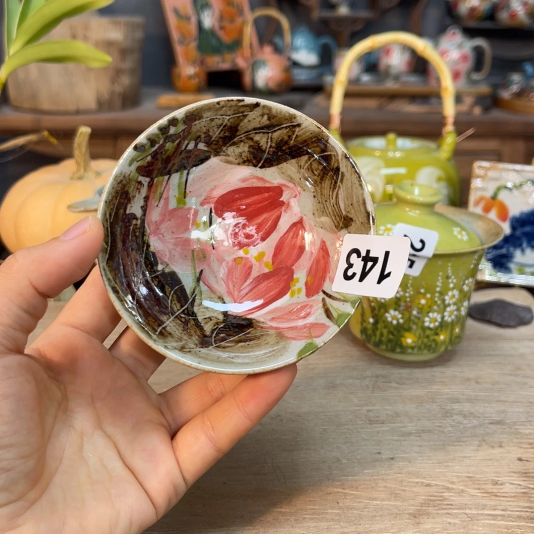 壶素浅陶瓷手工手绘
