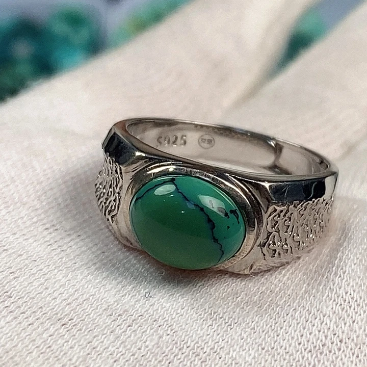 绿松石银S925镶嵌珠宝奇石