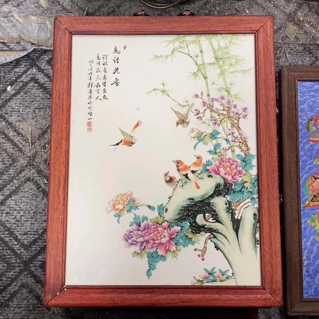 瓷片37*28 景德镇瓷板画柴窑烧制