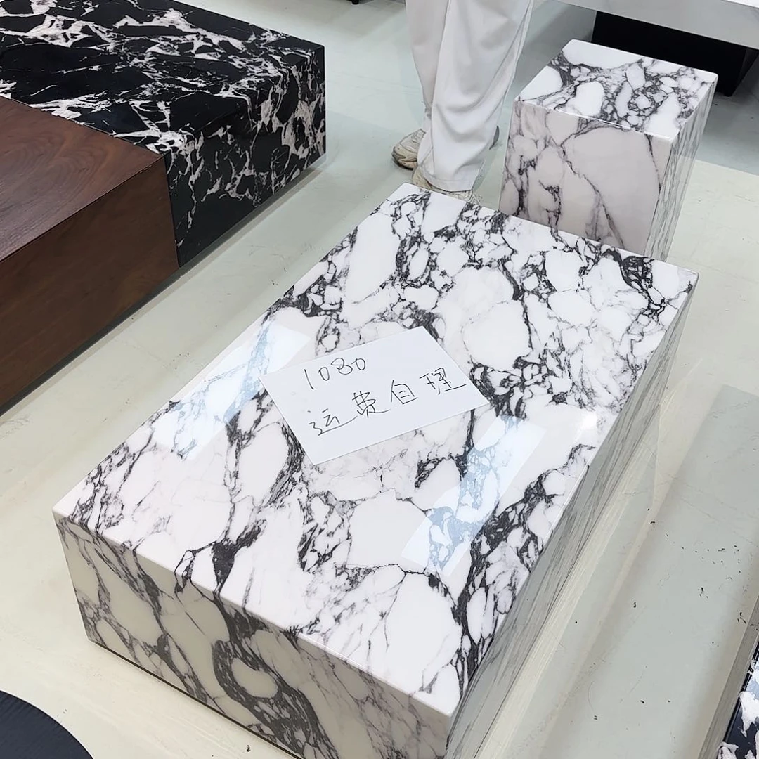 大理石大理石落地AB组合茶几 运费自理