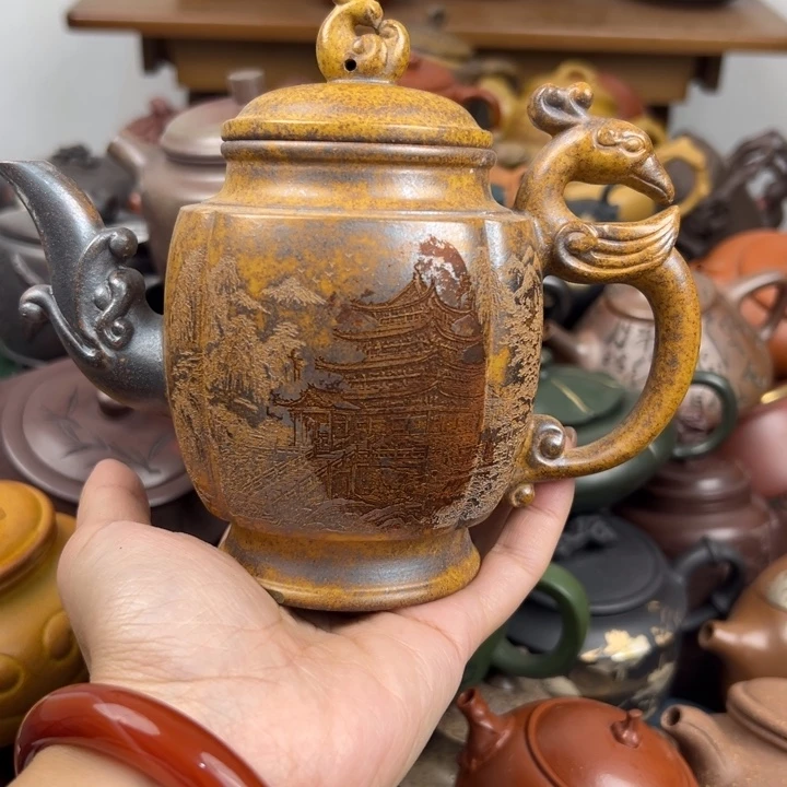 茶壶紫砂底破钮破 微晃