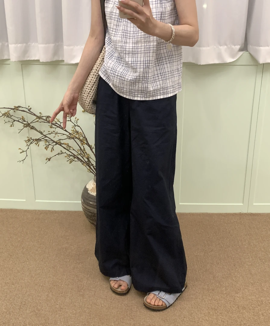 『李木木』春款上新~~纯棉抽绳长裤  A142