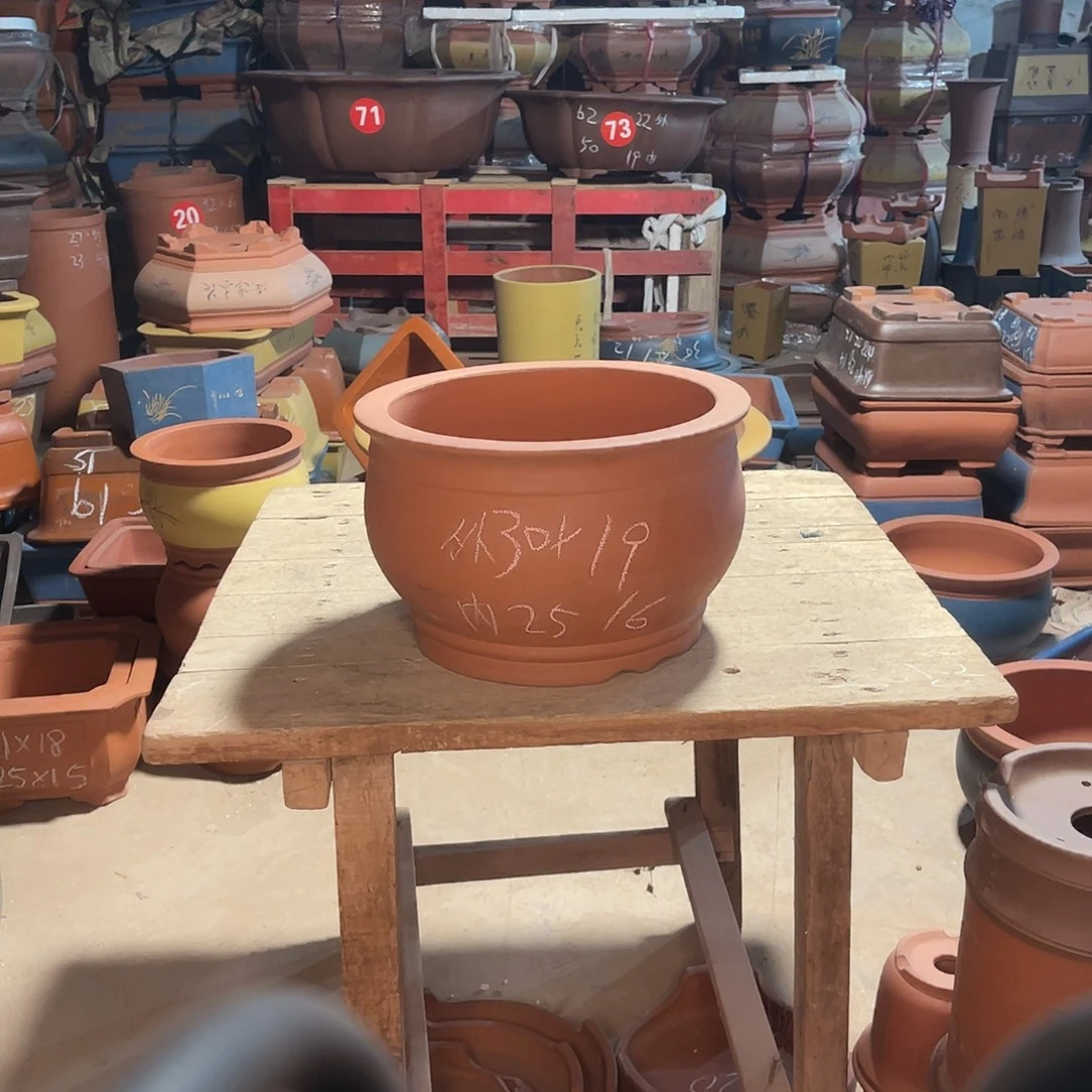 紫砂花盆金鱼缸盆一个