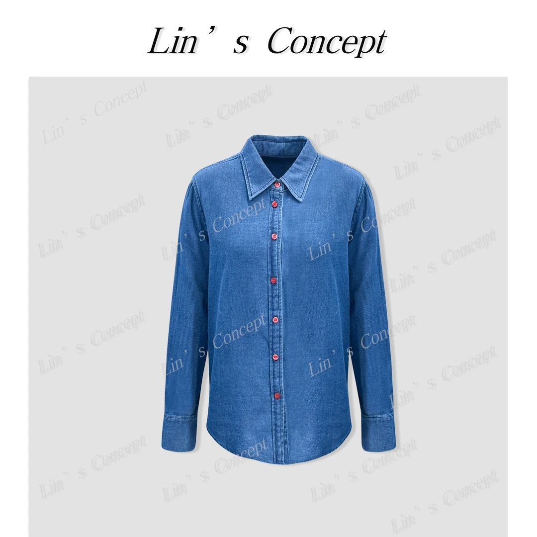 【Lin's concept】经典纯色单排红扣款衬衫DL2405575