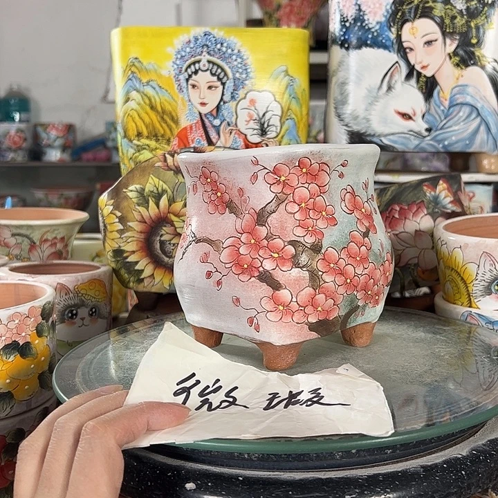 景德镇手绘花盆性价比超高
