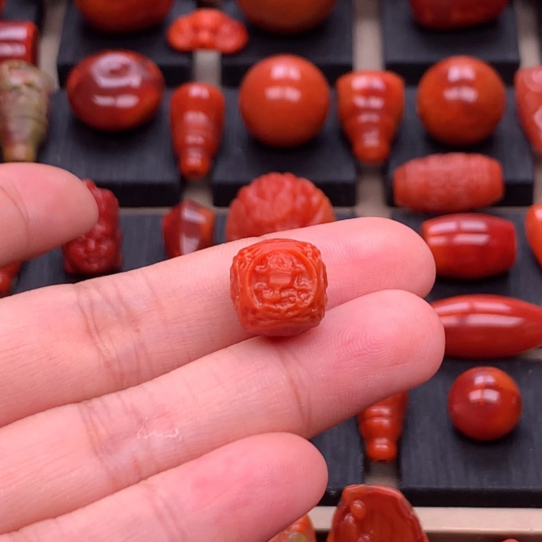 南红玛瑙未镶嵌精工无相观音六方12mm