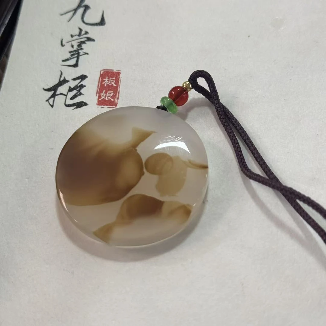 天然玛瑙飘花吊坠设计款百搭简约