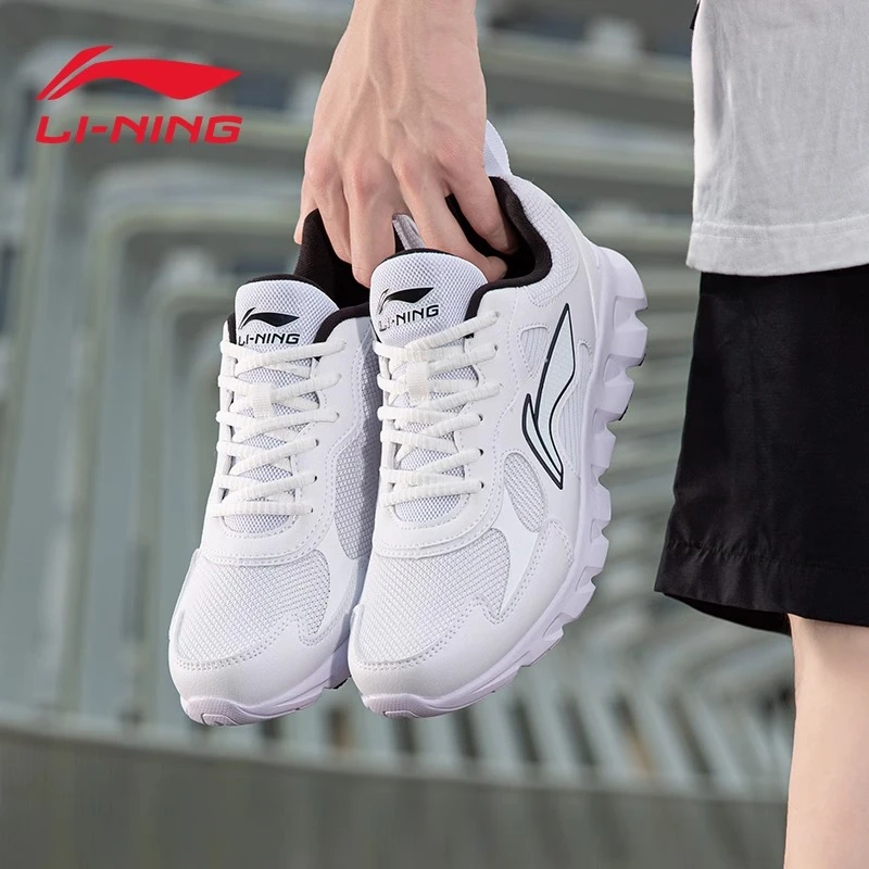 李宁跑步鞋男鞋2025夏季网面透气跑鞋低帮轻便跑鞋休闲百搭运动鞋