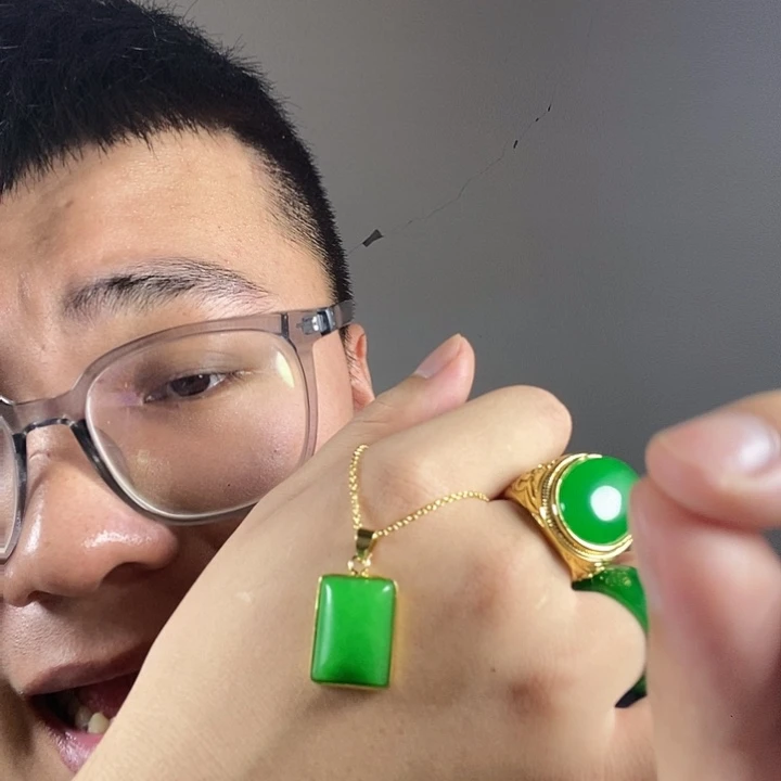 颈饰未镶嵌翡翠高端时尚小方牌吊坠
