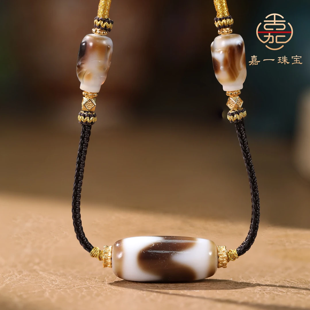 【嘉一珠宝】虎牙天珠项链