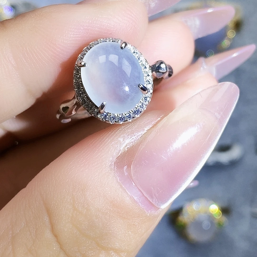 翡翠银S925镶嵌戒指1332