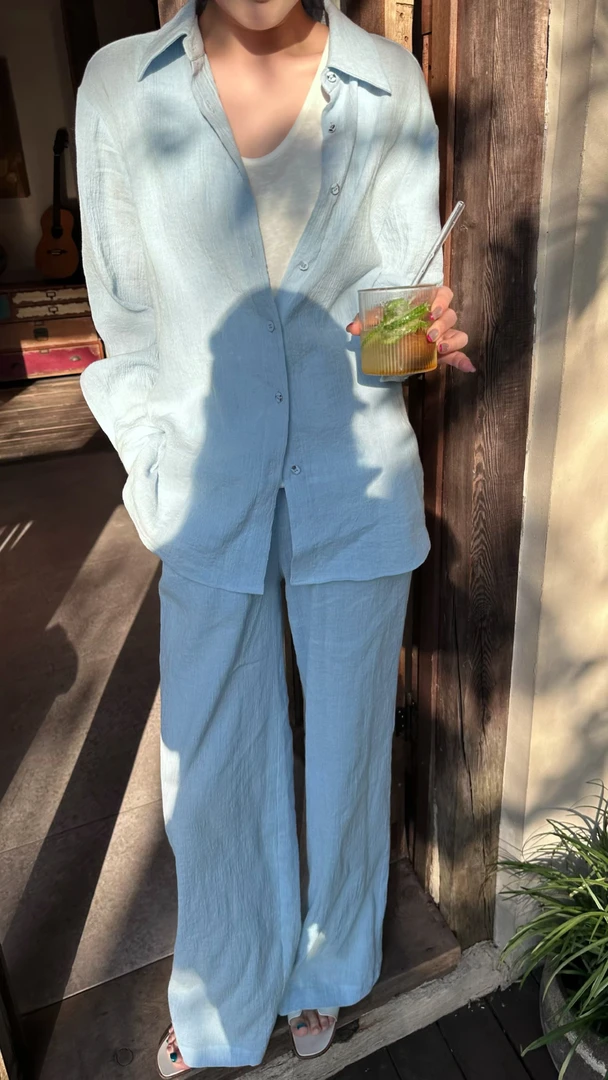 陈妍君【肌理感春夏棉麻松紧腰凉凉裤】 CYJ-WWO124-W799