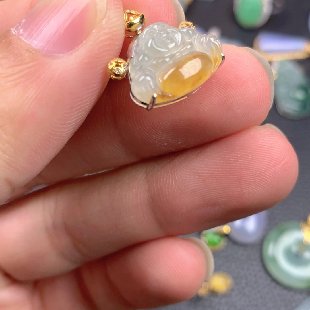 【闪购商品】翡翠18K金镶嵌颈饰翡翠