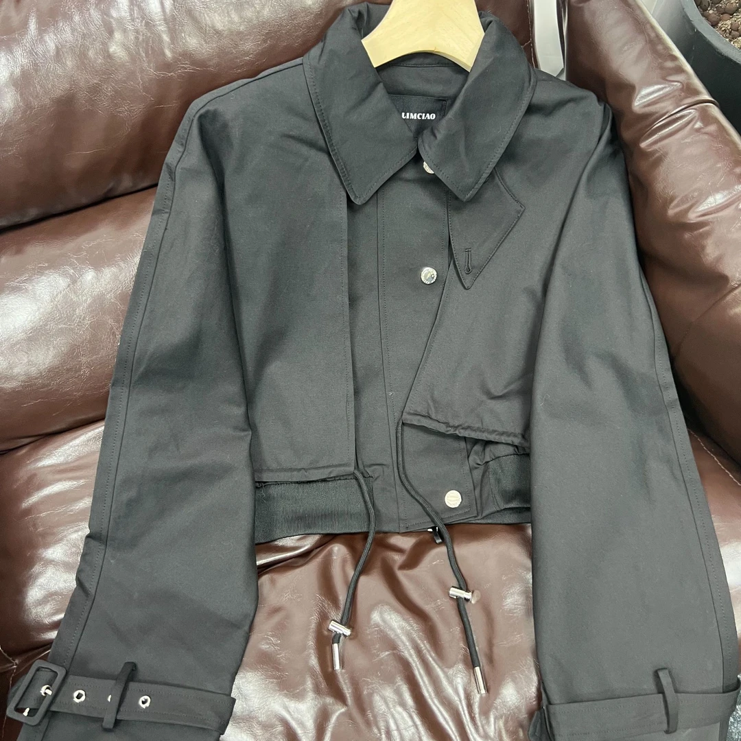 LQLINGJIE设计师高定抽绳收腰休闲短款外套81158
