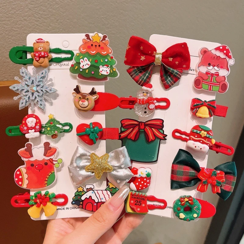 儿童圣诞节头饰女童甜美节日装饰表演发夹礼物鹿角发卡小女孩夹子