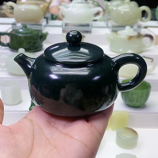 和田玉未镶嵌挂件茶壶