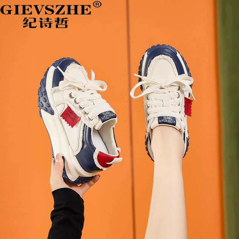 纪诗哲厚底小白鞋女户外运动休闲鞋轻便秋季女士轻便厚底小白鞋