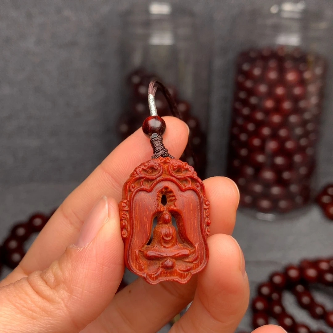 吊坠檀香紫檀（小叶紫檀）印度小叶紫檀原汁原味无相佛钥匙扣