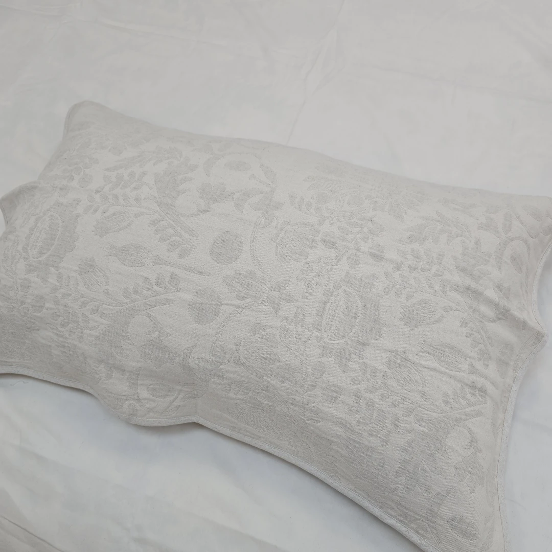 48*74汉麻提花包边枕巾一对装