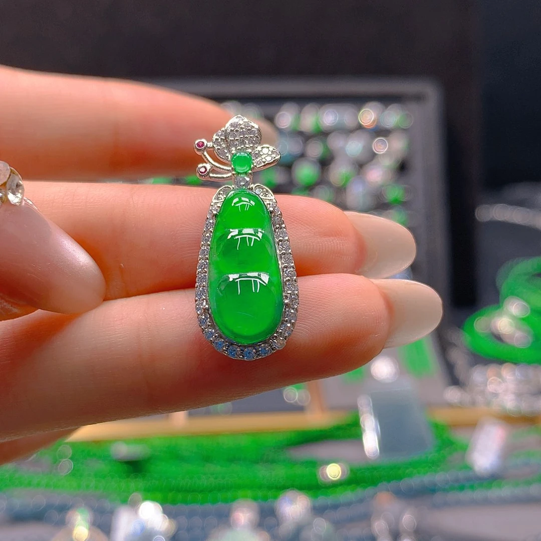 翡翠未镶嵌耳饰天然翡翠