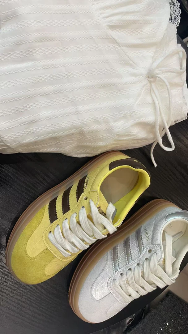 25年春新款洋气厚底软底三道杠休休闲百搭德训鞋