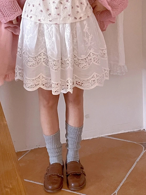 FF家自制 刺绣双层镂空半裙（内里加的安全衬裤）